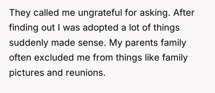 They called me ungrateful for asking. After finding out I...