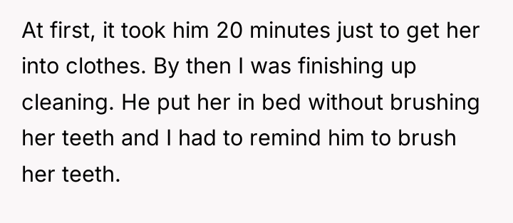At first, it took him 20 minutes just to get...