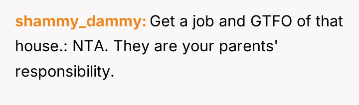 shammy_dammy Get a job and GTFO of that house.: NTA....