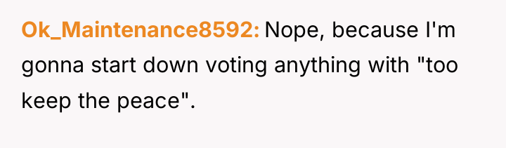 Ok_Maintenance8592 Nope, because I'm gonna start down voting anything with...