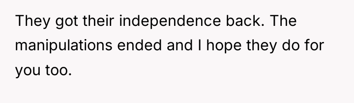 They got their independence back. The manipulations ended and I...
