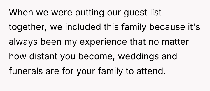 When we were putting our guest list together, we included...