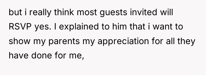but i really think most guests invited will RSVP yes....