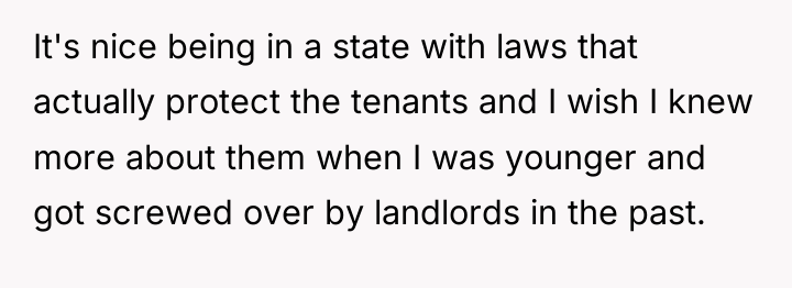 It's nice being in a state with laws that actually...