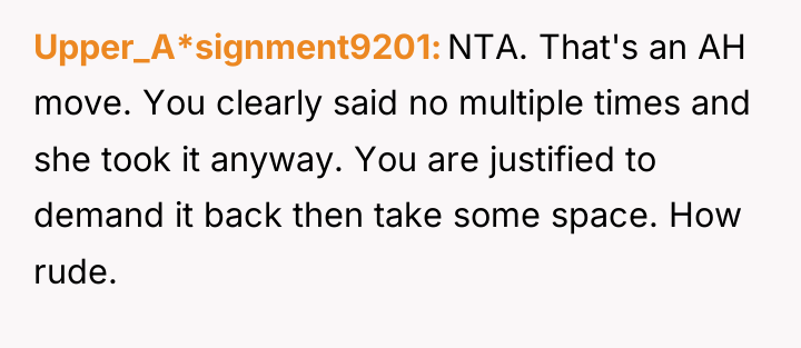 Upper_A*signment9201 NTA. That's an AH move. You clearly said no...