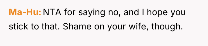 Ma-Hu NTA for saying no, and I hope you stick...