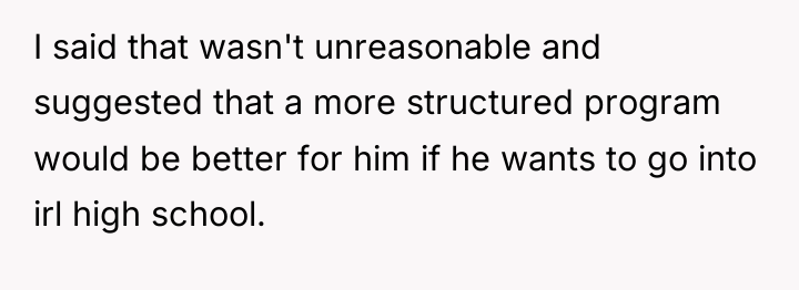 I said that wasn't unreasonable and suggested that a more...