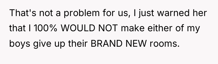 That's not a problem for us, I just warned her...