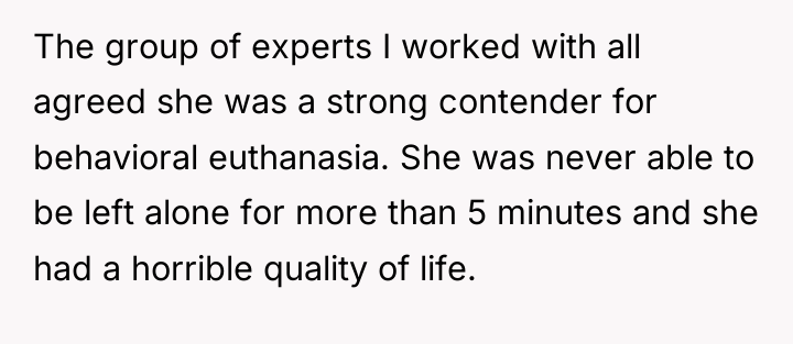 The group of experts I worked with all agreed she...