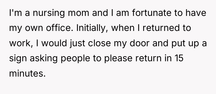 I'm a nursing mom and I am fortunate to have...