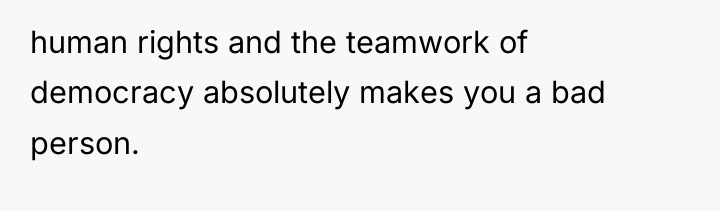 human rights and the teamwork of democracy absolutely makes you...