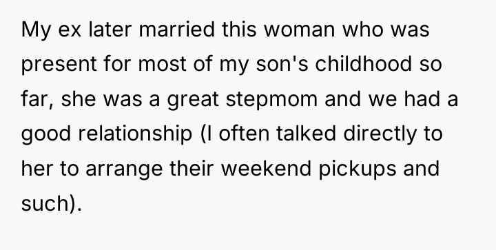My ex later married this woman who was present for...