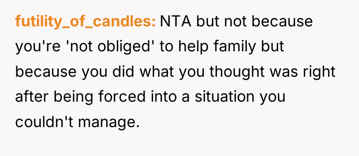 futility_of_candles NTA but not because you're 'not obliged' to help...