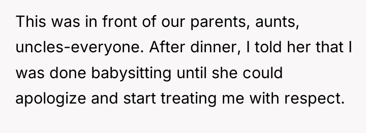 This was in front of our parents, aunts, uncles-everyone. After...