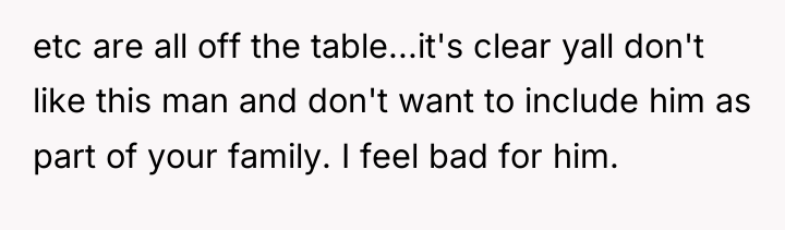etc are all off the table...it's clear yall don't like...