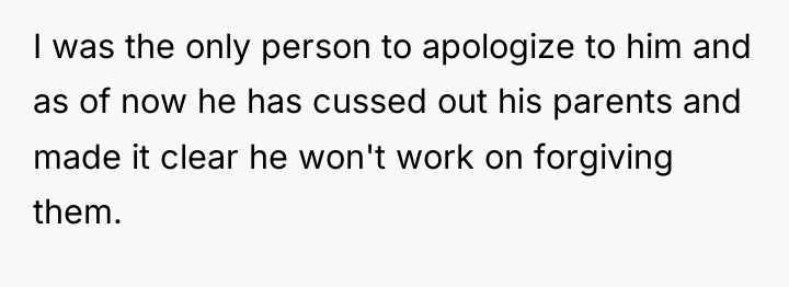 I was the only person to apologize to him and...
