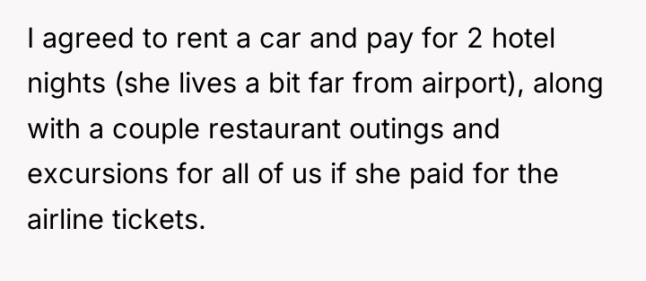 I agreed to rent a car and pay for 2...