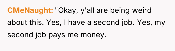 CMeNaught "Okay, y'all are being weird about this. Yes, I...