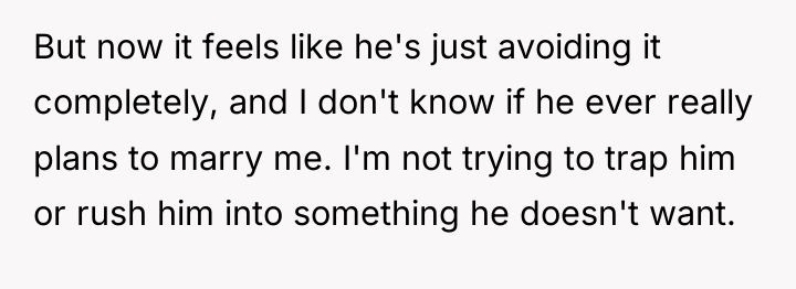 But now it feels like he's just avoiding it completely,...