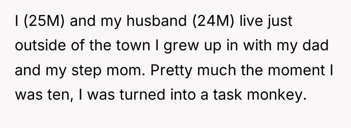 I (25M) and my husband (24M) live just outside of...