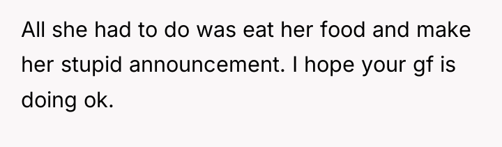 All she had to do was eat her food and...