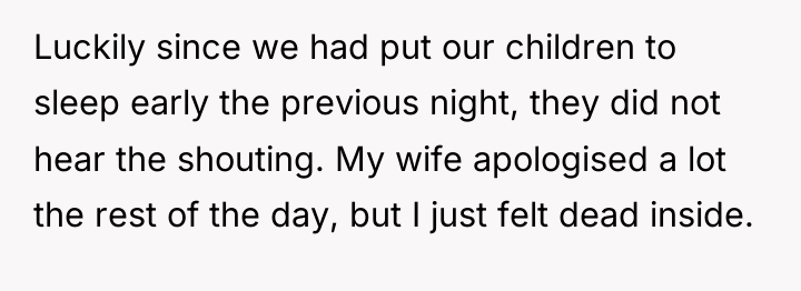 Luckily since we had put our children to sleep early...