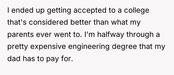I ended up getting accepted to a college that's considered...