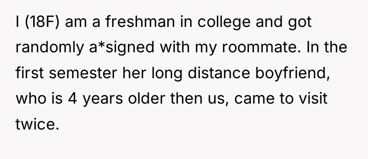 I (18F) am a freshman in college and got randomly...