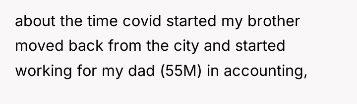 about the time covid started my brother moved back from...