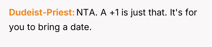 Dudeist-Priest NTA. A +1 is just that. It's for you...