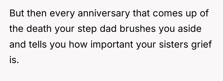 But then every anniversary that comes up of the death...