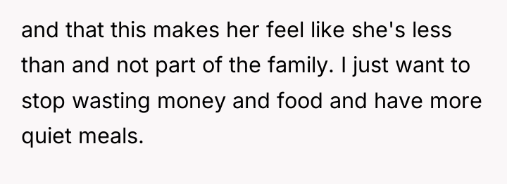 and that this makes her feel like she's less than...