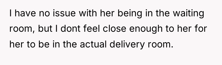 I have no issue with her being in the waiting...