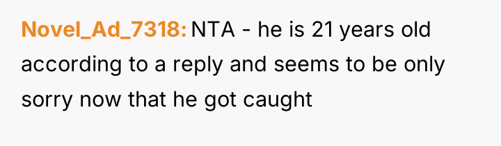 Novel_Ad_7318 NTA - he is 21 years old according to...
