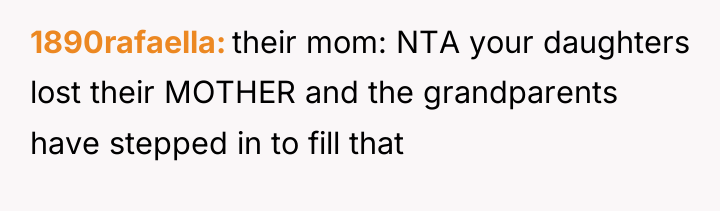 1890rafaella their mom: NTA your daughters lost their MOTHER and...