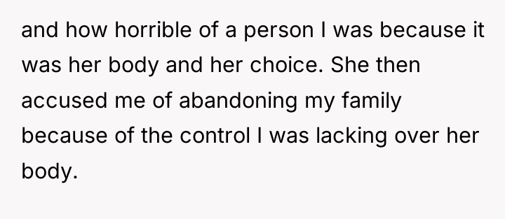 and how horrible of a person I was because it...