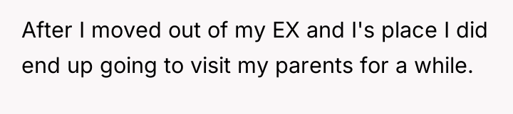 After I moved out of my EX and I's place...