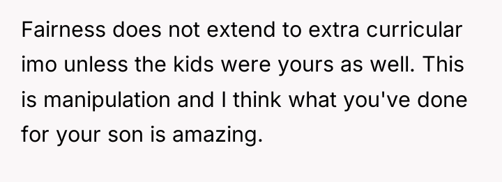 Fairness does not extend to extra curricular imo unless the...
