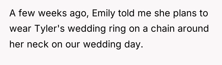 A few weeks ago, Emily told me she plans to...