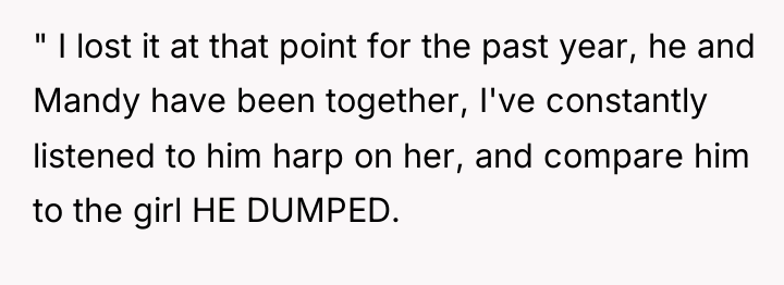 " I lost it at that point for the past...