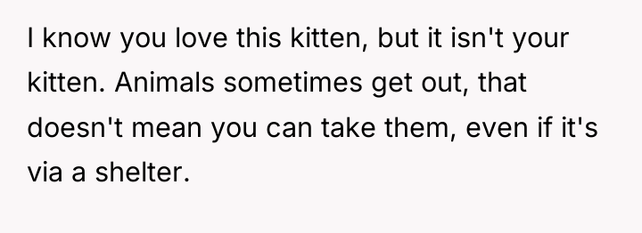 I know you love this kitten, but it isn't your...