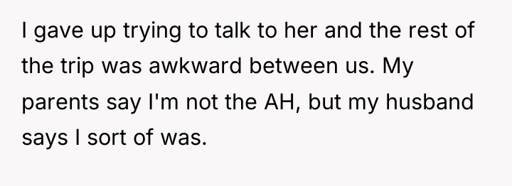 I gave up trying to talk to her and the...