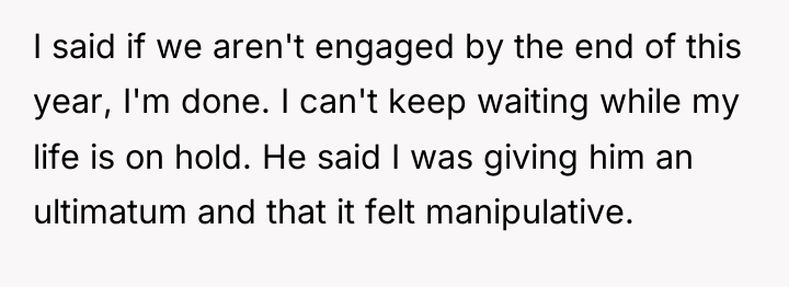 I said if we aren't engaged by the end of...