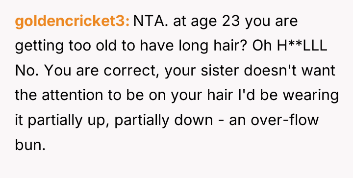 goldencricket3 NTA. at age 23 you are getting too old...