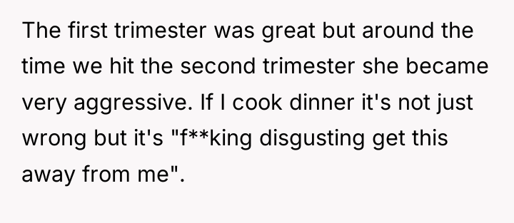 The first trimester was great but around the time we...