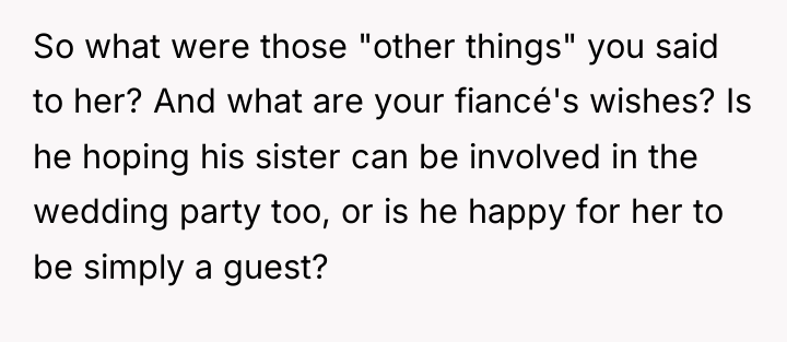 So what were those "other things" you said to her?...