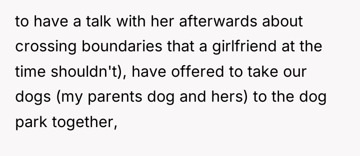 to have a talk with her afterwards about crossing boundaries...