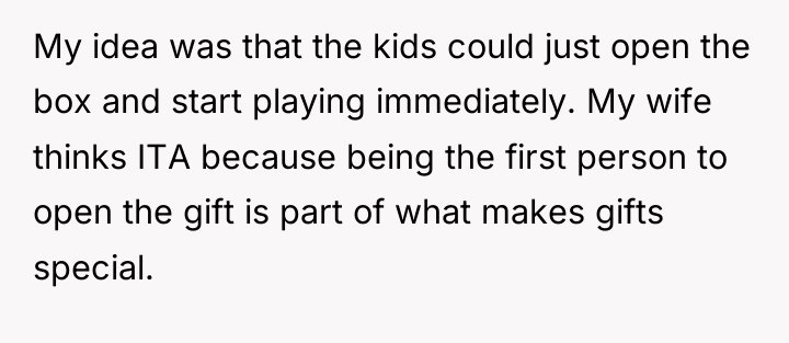 My idea was that the kids could just open the...