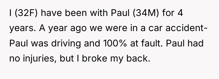 I (32F) have been with Paul (34M) for 4 years....