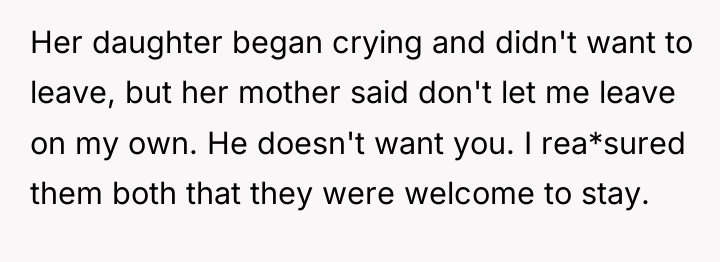 Her daughter began crying and didn't want to leave, but...